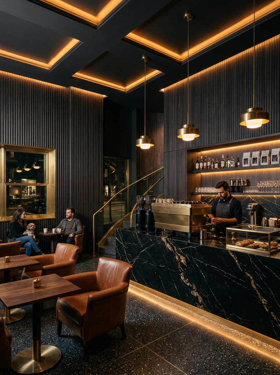 Siyah Mermer & Kehribar Cafe